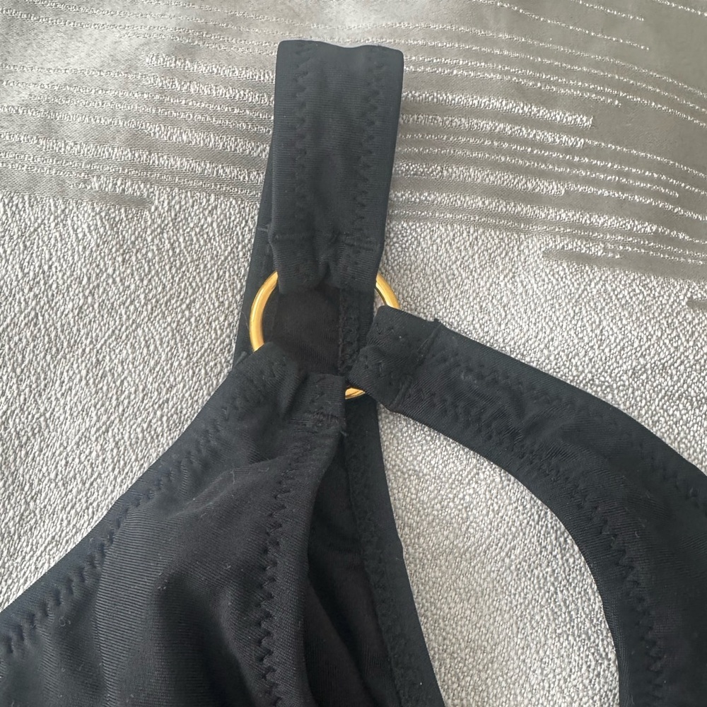 Sexy Swimsuit Cutout Halter One Piece High Cut Bathing Suit Gold Ring Bikini - Picture 11 of 11